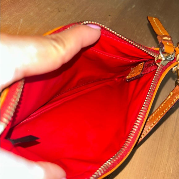 Striped Wristlet with Leather Trim - Picture 3 of 3